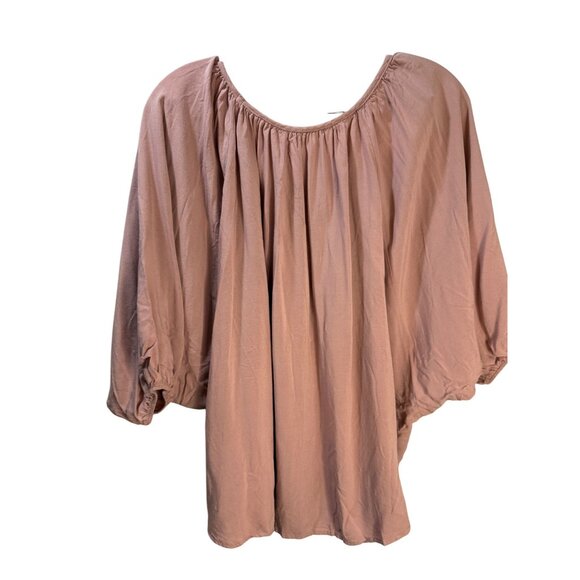 Button-Down Blush Pink Blouse With Elastic Sleeves - Picture 6 of 8